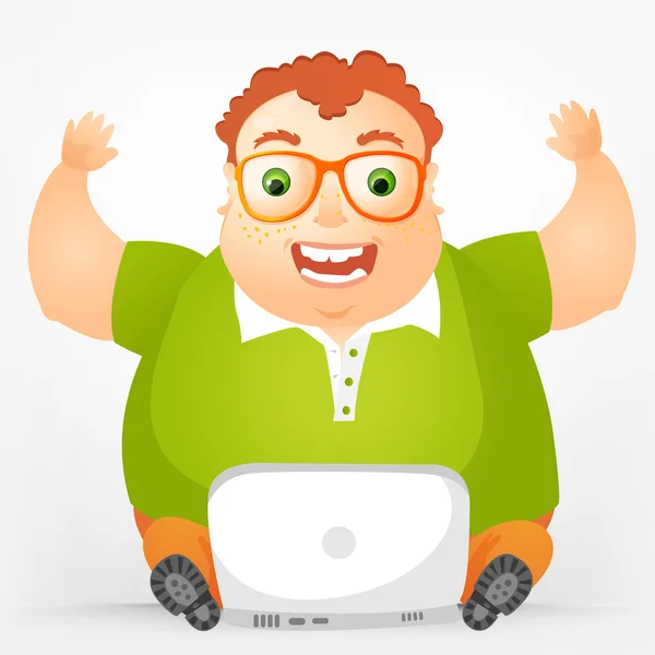 Cheerful Chubby Man — Stock Vector