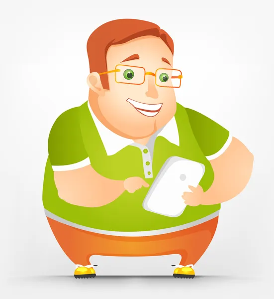 Cheerful Chubby Man — Stock Vector