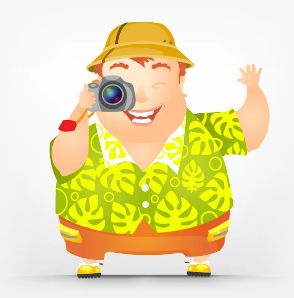 Alegre gordito hombre — Vector de stock