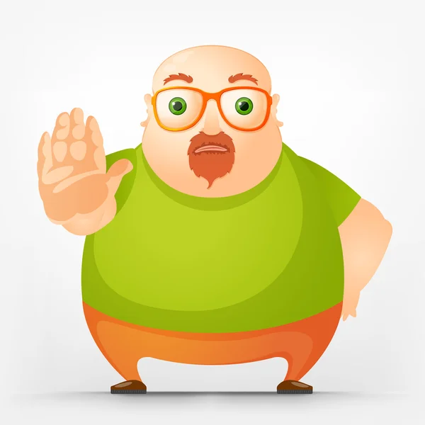 性格开朗的胖男人 — 图库矢量图片