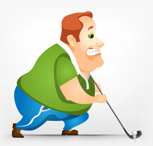 Alegre gordito hombre — Vector de stock