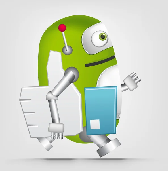 Robot verde — Vector de stock