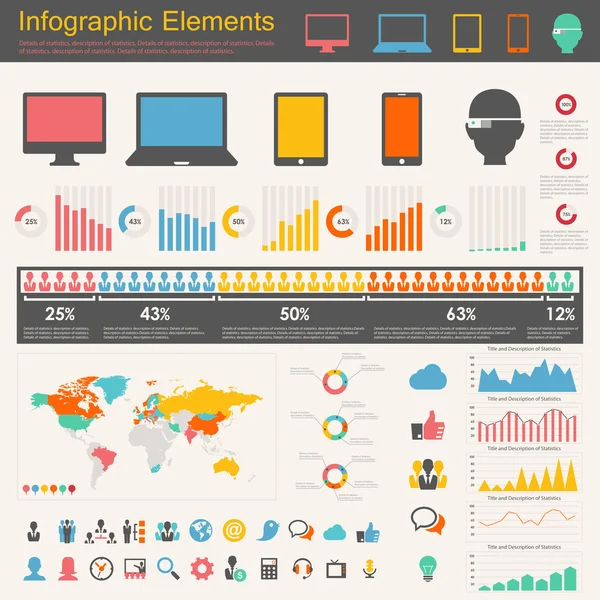 Elementos infográficos de la industria informática — Archivo Imágenes Vectoriales