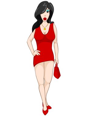 Kırmızılı kadın