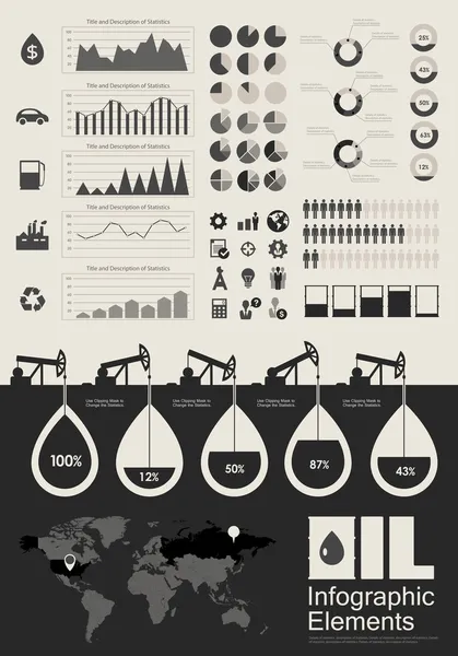 Elementos infográficos de la industria petrolera — Archivo Imágenes Vectoriales