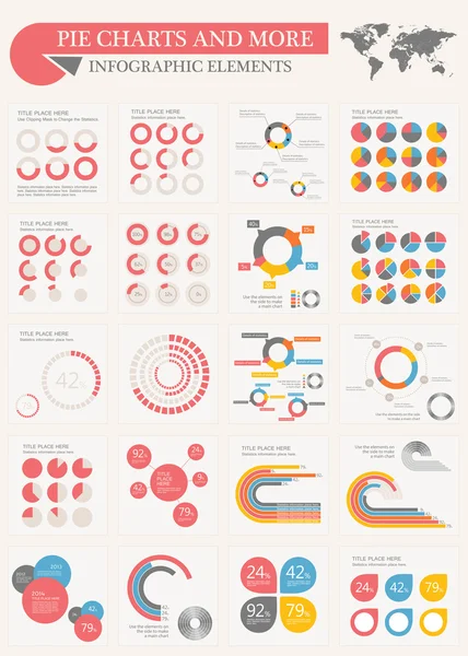 Gráficos de pastel y más — Vector de stock