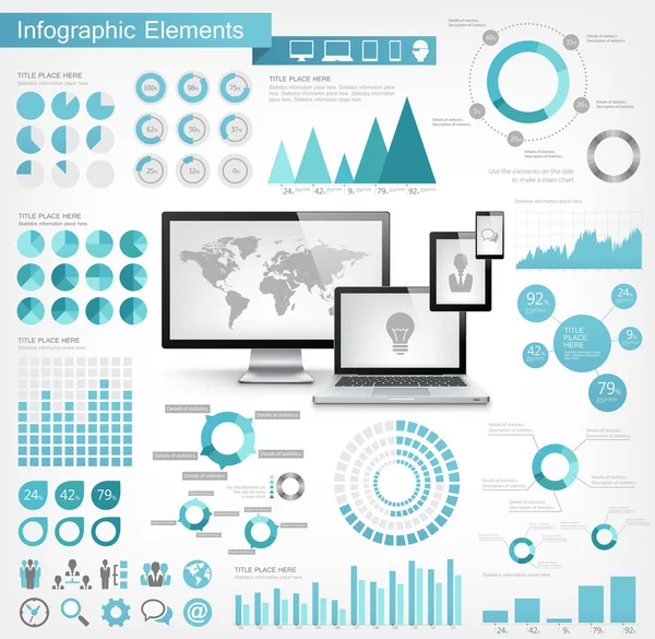 Elementos infográficos de la industria informática — Vector de stock