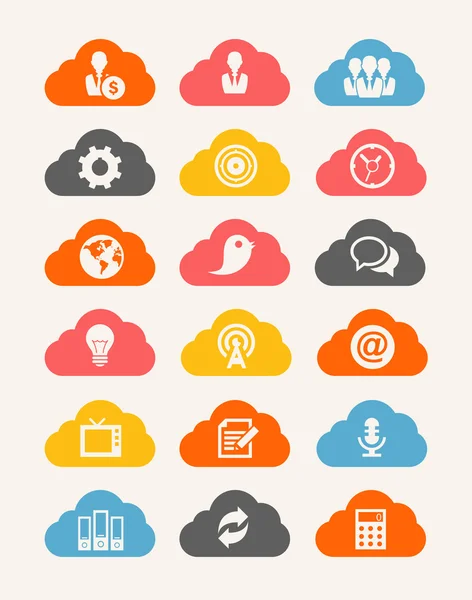 Ensemble d'icônes Cloud — Image vectorielle