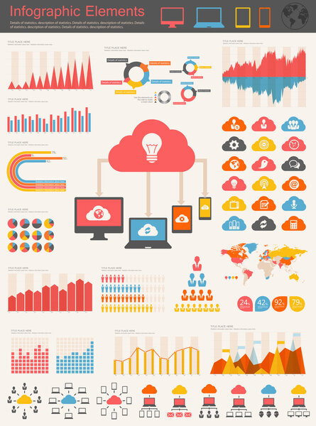 Cloud Service Infographic Elements