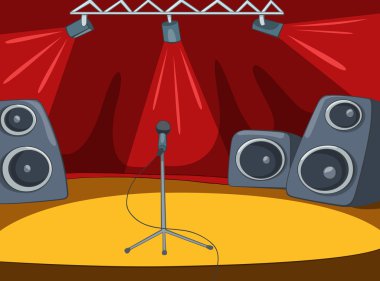 Rock & rulo sahne karikatür