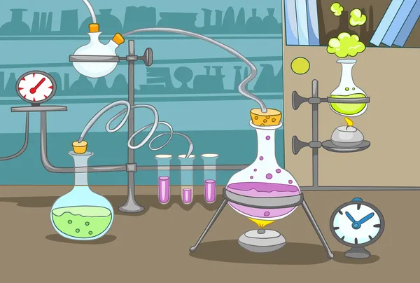 Chemisch laboratorium — Stockvector