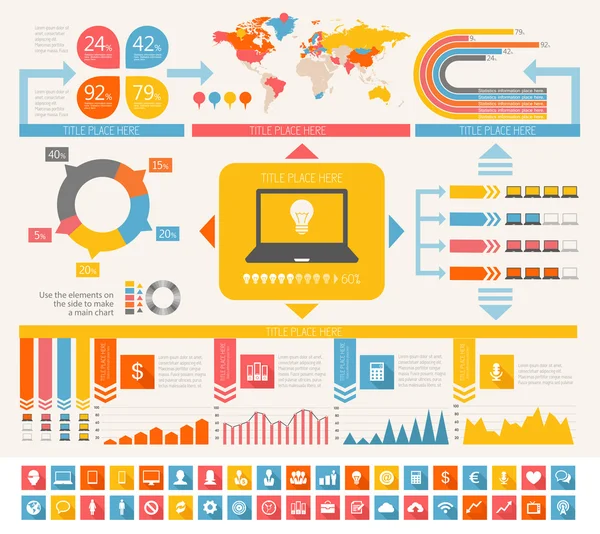 Elementos infográficos da indústria de TI — Vetor de Stock