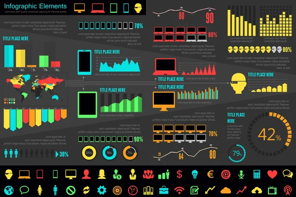 IT Industry Infographic Elements — Stock Vector