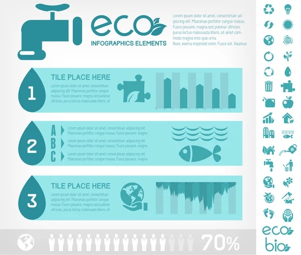 Modèle d'infographie de conservation de l'eau — Image vectorielle