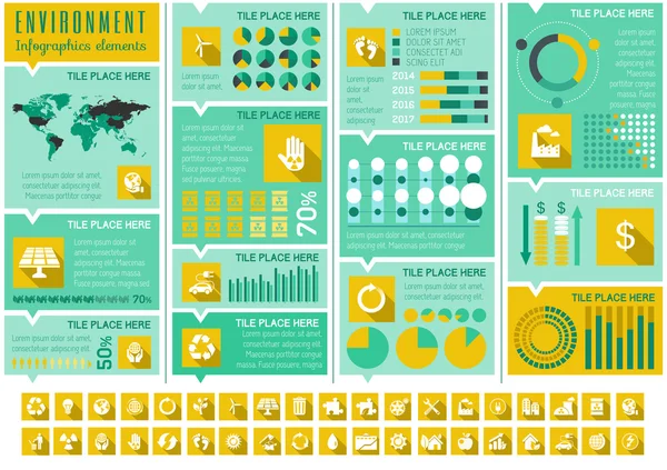 Modelo infográfico ecologia . — Vetor de Stock