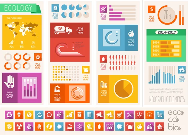 Modèle d'infographie écologique . — Image vectorielle