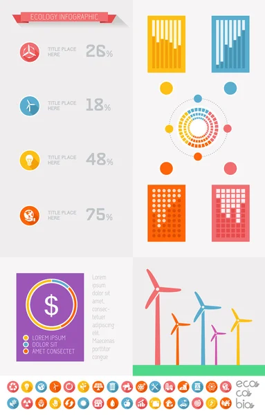 Plantilla de Infografía Ecológica . — Vector de stock