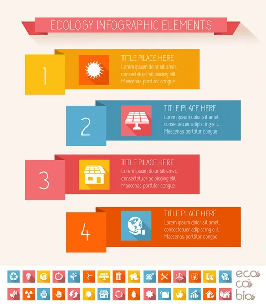 Modelo infográfico ecologia . — Vetor de Stock