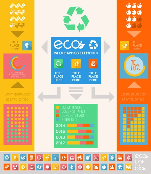 Plantilla de Infografía Ecológica . — Vector de stock