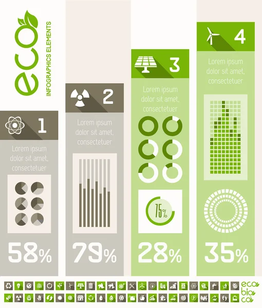 Modelo infográfico ecologia . —  Vetores de Stock