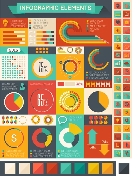 Plano Elementos infográficos — Archivo Imágenes Vectoriales