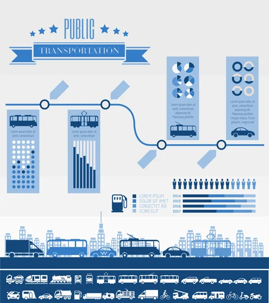 Modelo de Infográfico de Transporte . — Vetor de Stock