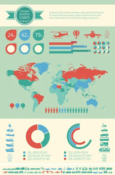 Modèle d'infographie des transports . — Image vectorielle