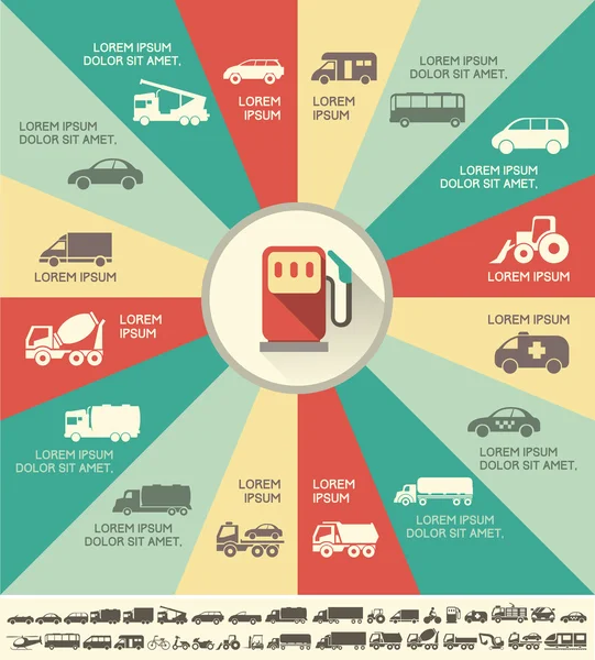 Plantilla de Infografía de Transporte . — Archivo Imágenes Vectoriales