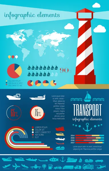 Modèle d'infographie des transports . — Image vectorielle