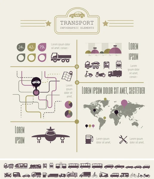 Plantilla de Infografía de Transporte . — Archivo Imágenes Vectoriales