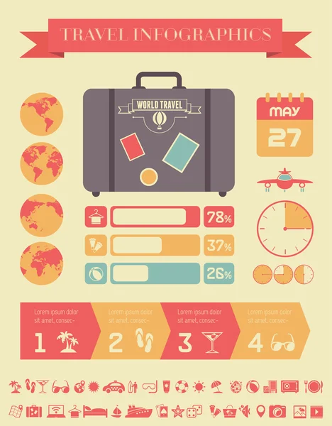 Modelo de Infográfico de Viagem . — Vetor de Stock