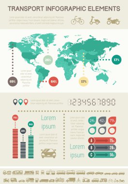 ulaşım Infographic şablonu.