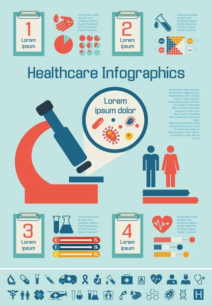 Modelo de infográfico médico . —  Vetores de Stock