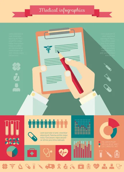 Plantilla de infografía médica . — Vector de stock