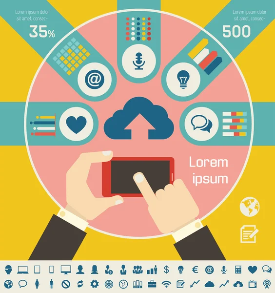 Elementos infográficos de la industria informática — Archivo Imágenes Vectoriales