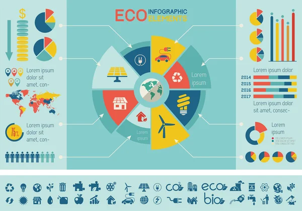 Modèle d'infographie écologique . — Image vectorielle