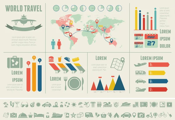 旅游信息图表模板. — 图库矢量图片