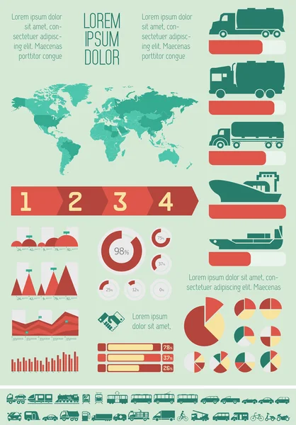 Plantilla de Infografía de Transporte . — Archivo Imágenes Vectoriales