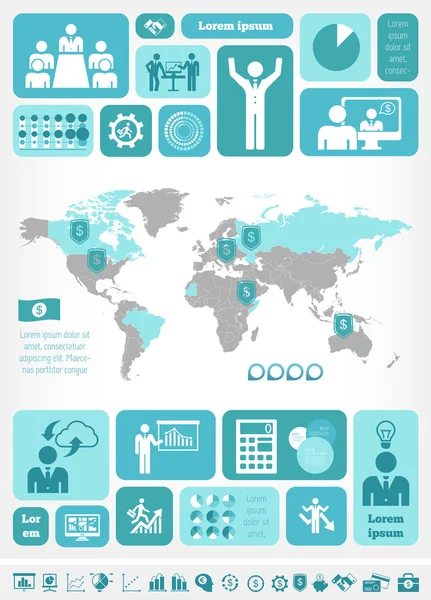 Modello di infografica sui social media . — Vettoriale Stock