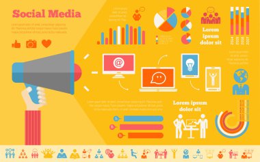 Sosyal medya infografik şablon.