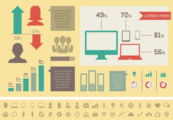 Elementi infografici del settore IT — Vettoriale Stock