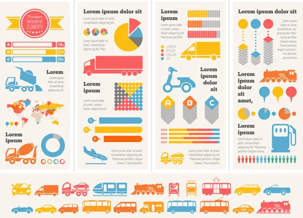 Plantilla de Infografía de Transporte . — Archivo Imágenes Vectoriales