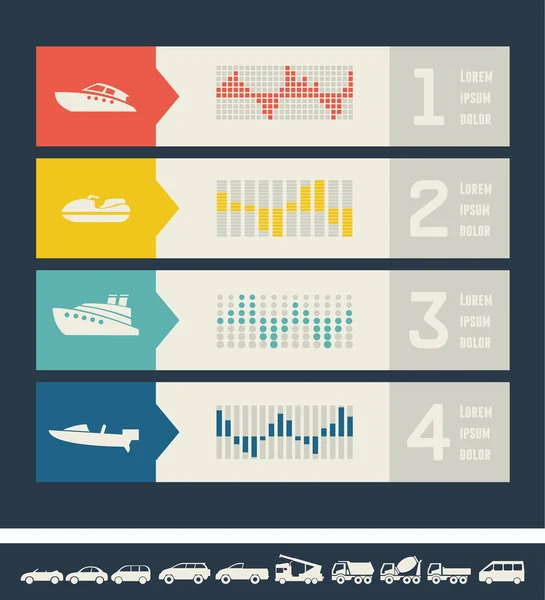 Vervoer infographic sjabloon. — Stockvector