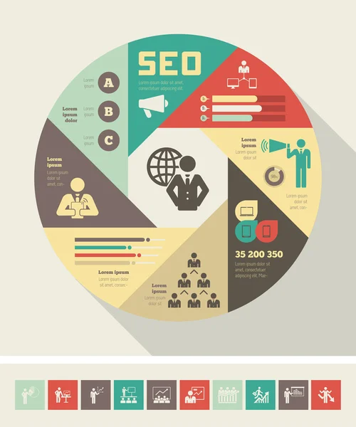 Sosyal medya infografik şablon. — Stok Vektör