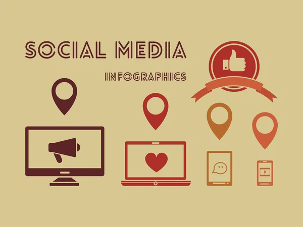 Social Media Infographic. — Stock Vector