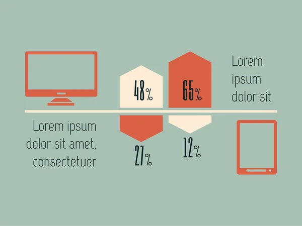 Infográfico de mídia social . — Vetor de Stock