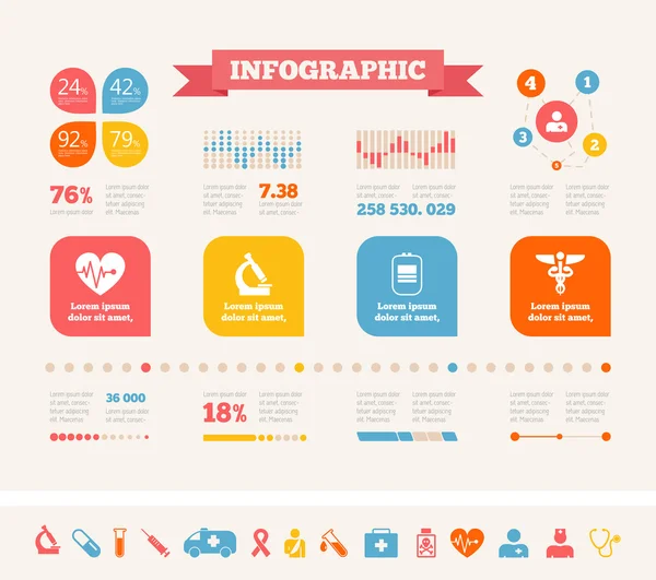 Vorlage für medizinische Infografik. — Stockvektor