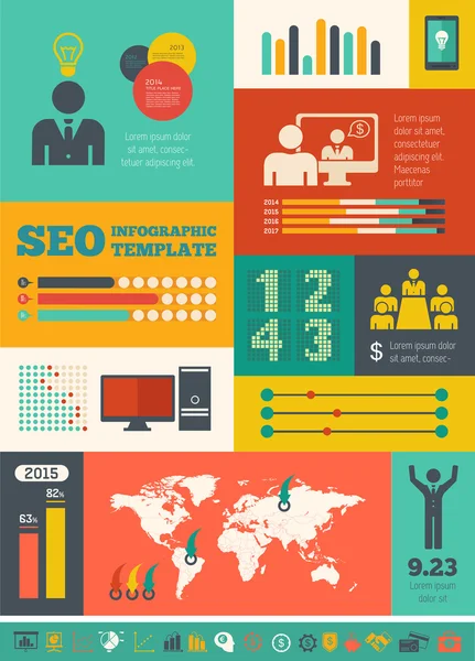 Modelo de Infográfico de Mídia Social . — Vetor de Stock