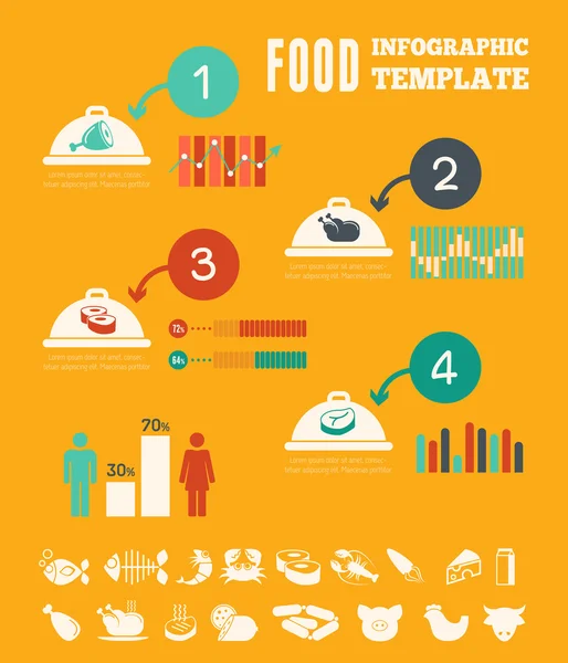 Πρότυπο infographic τροφίμων. — Διανυσματικό Αρχείο