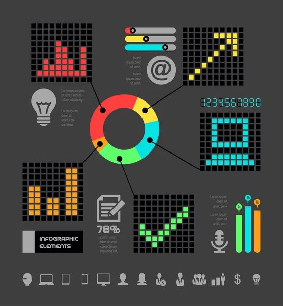 Éléments infographiques de l'industrie des TI — Image vectorielle